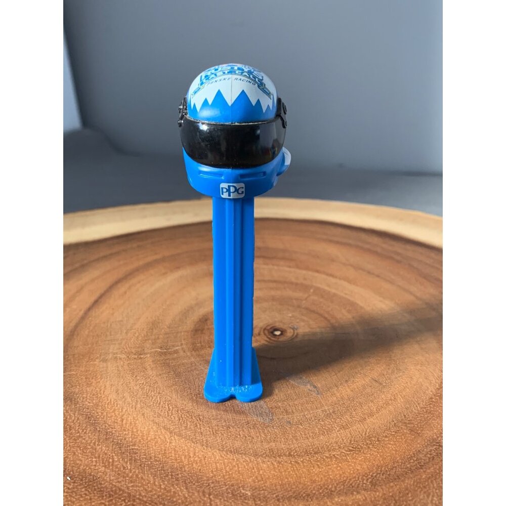 Rustys Last Call Penske Racing Pez Dispenser With Blue NASCAR Helmet & Branded G